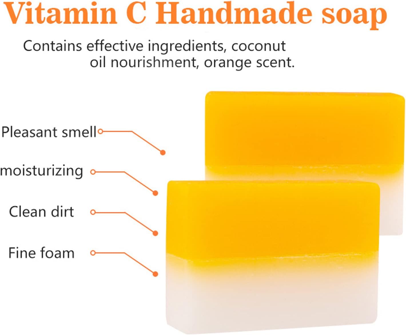 DISAAR BEAUTY Vitamin C Essence Soap Moisturizing Hyaluronic Acid Deep Cleansing Oil Control Anti-Freckle 100g/3.5fl.oz